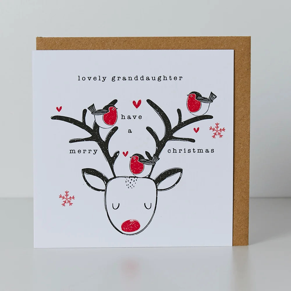 Lovely Granddaughter Merry Christmas Card - 130mm