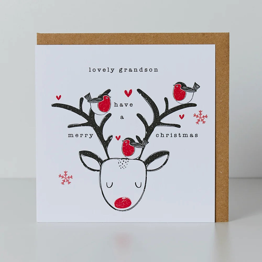 Lovely Grandson Merry Christmas Card - 130mm