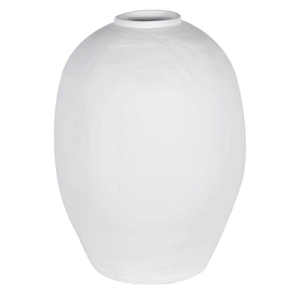 Tall white ceramic vase from Coach House by Cornucopia Worcester, featuring a sleek, elegant design perfect for modern decor.