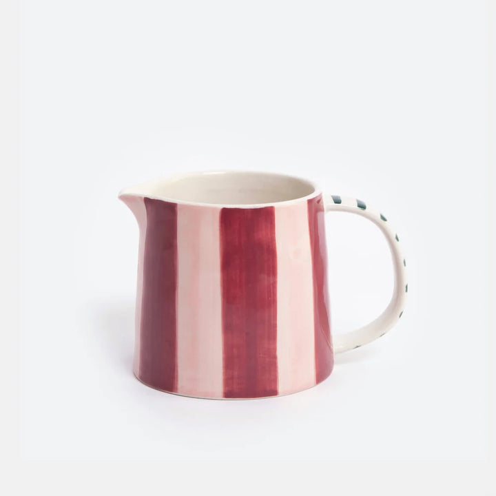 Wide Stripe Jug - Wine/Peach
