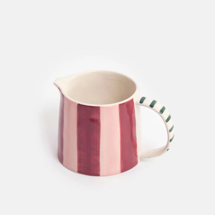 Wide Stripe Jug - Wine/Peach
