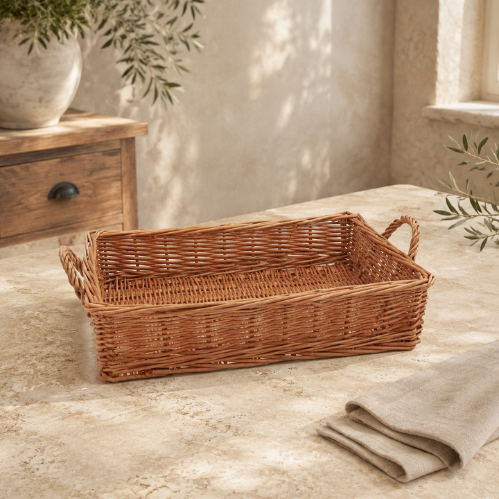 Wicker Tray with Handles