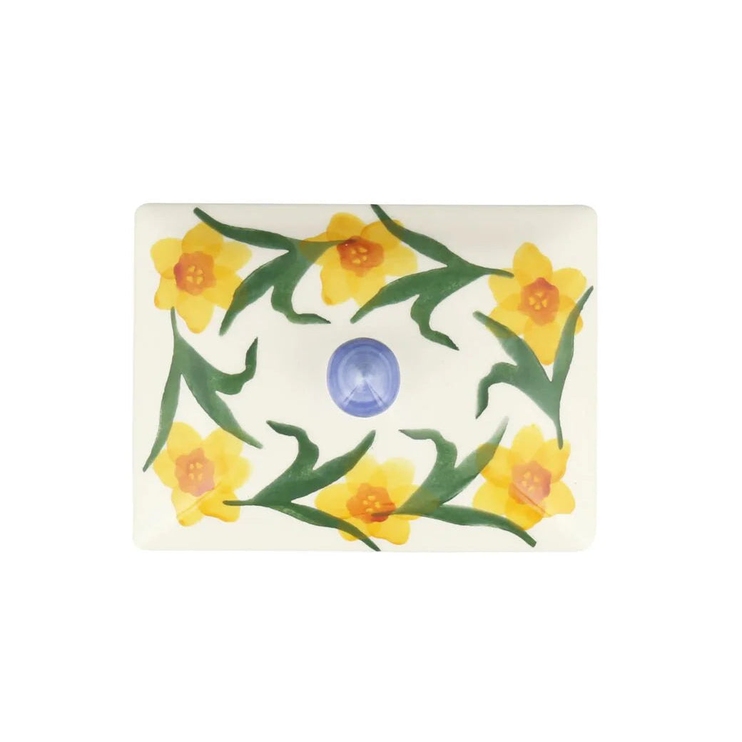 Emma Bridgewater Flowers Windblown Daffodils Small Butter Dish