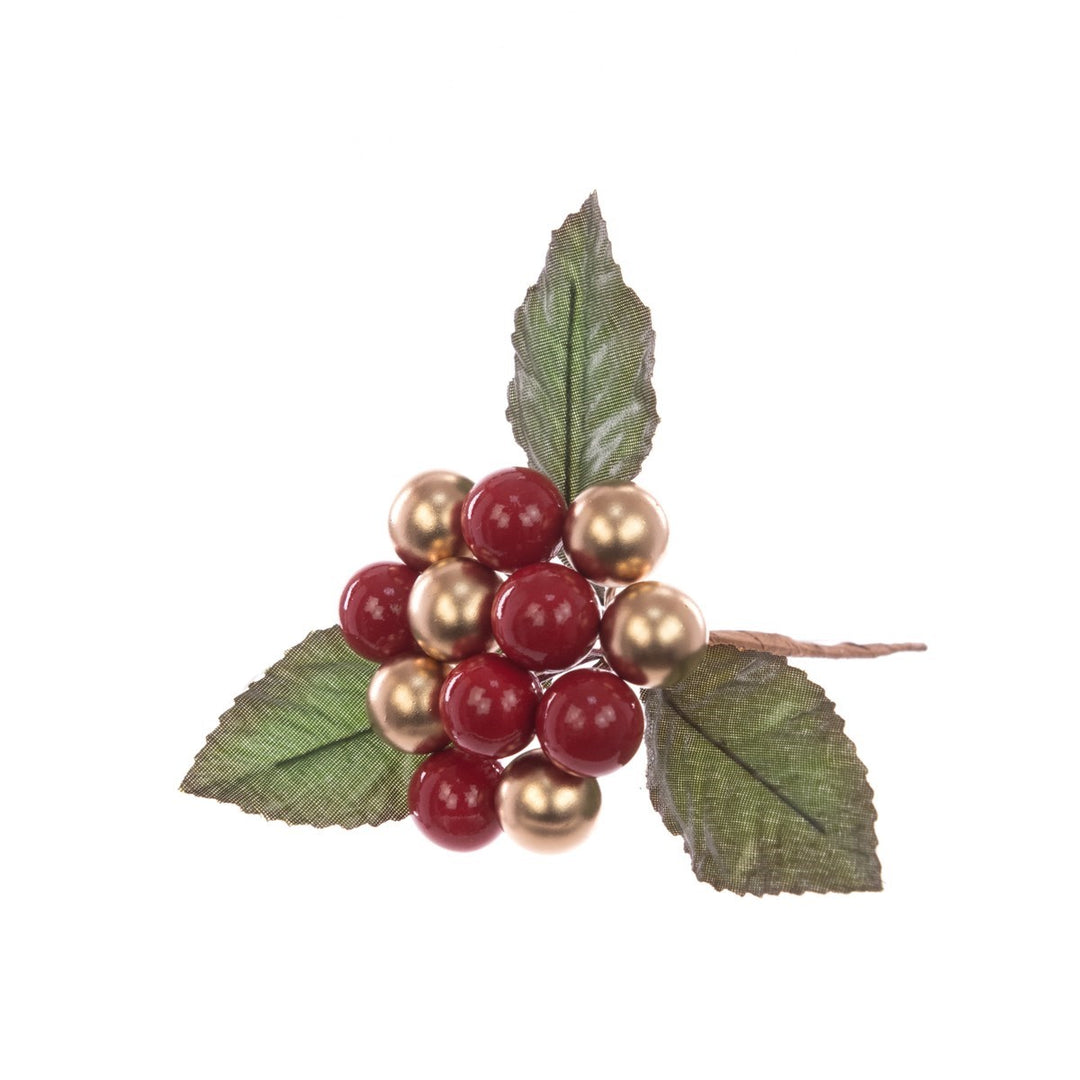 Red classic berry pick from Floralsilk Christmas 2025 by Cornucopia Home and Gift, showing a detailed 11cm artificial berry stem.