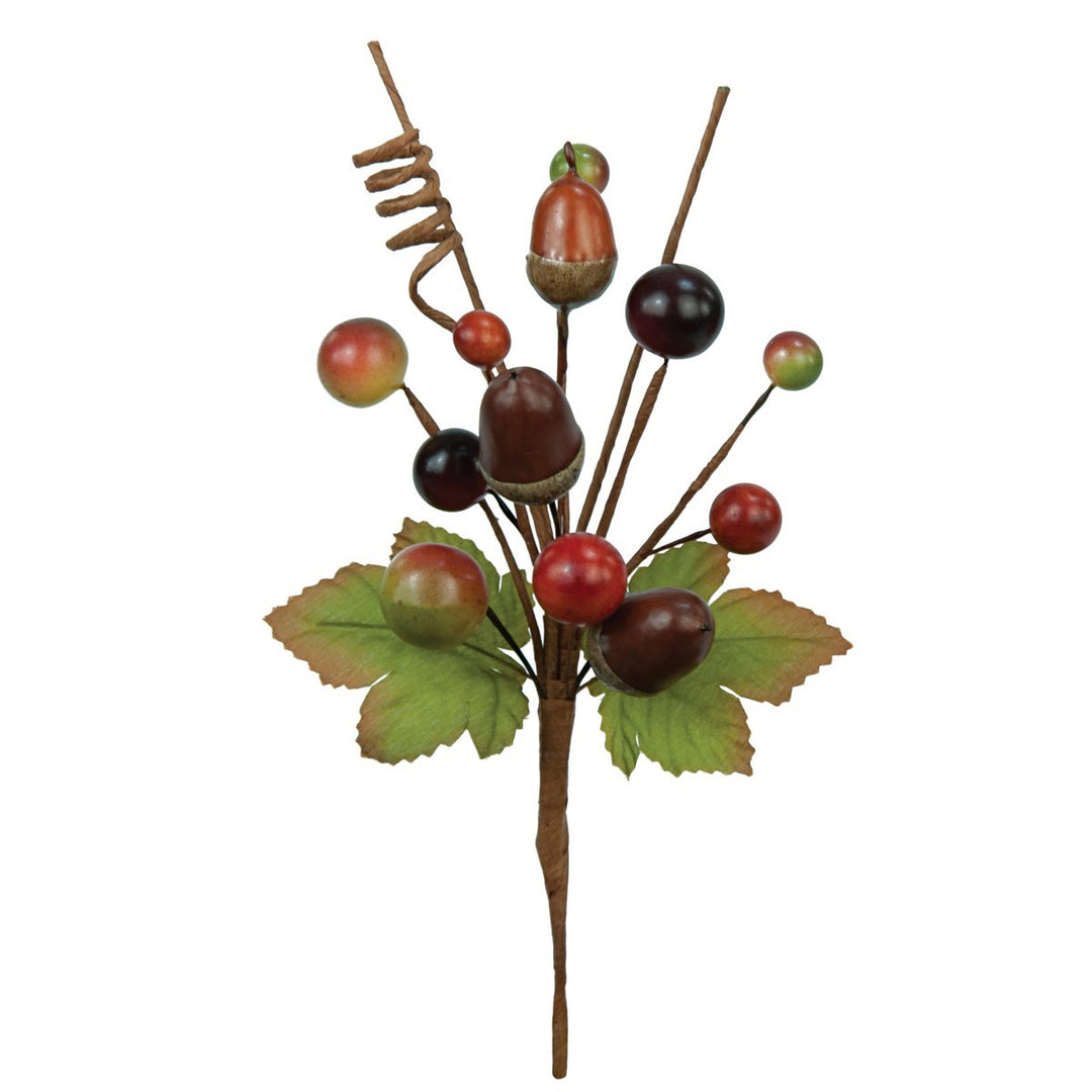 Artificial acorn and berry pick from Floralsilk Halloween 2025 collection by Cornucopia Home and Gift, designed for seasonal floral arrangements.