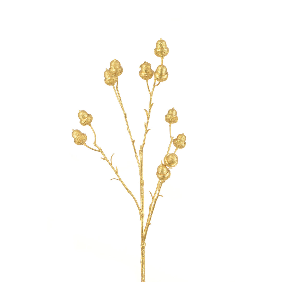 Sparkle Acorn Spray, 62cm tall, floral silk Christmas decoration by Cornucopia Home and Gift, with glittery acorn accents.
