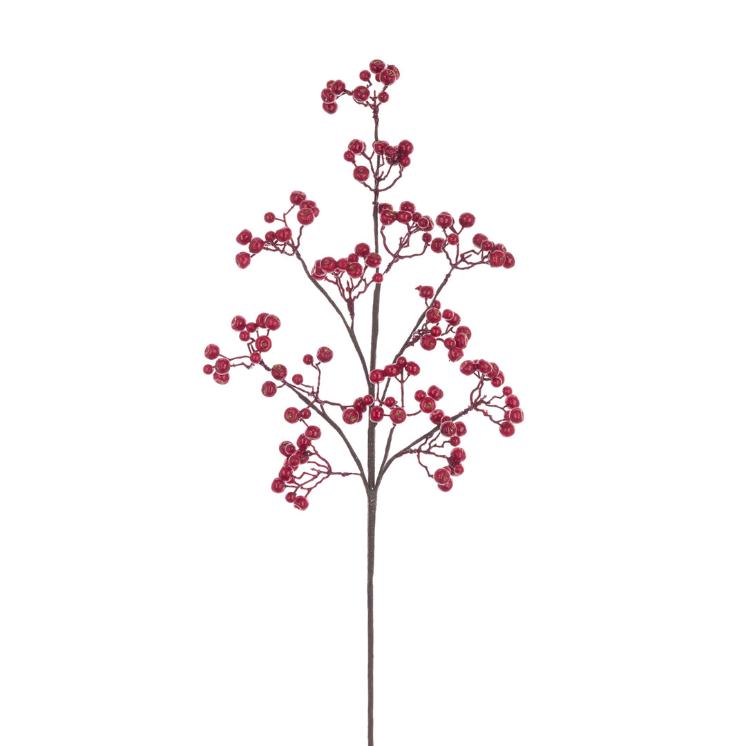 Red Currant Berry Spray from Floralsilk Christmas 2025 by Cornucopia Home, featuring realistic red berries and green foliage.