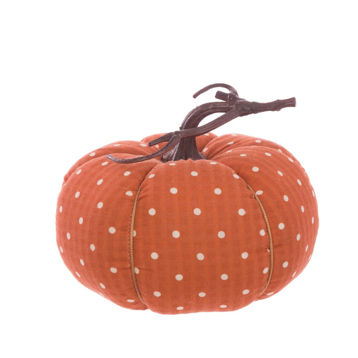Orange spotty pumpkin decoration, 17cm, from Floralsilk Halloween 2025 by Cornucopia Home and Gift, used as festive home decor
