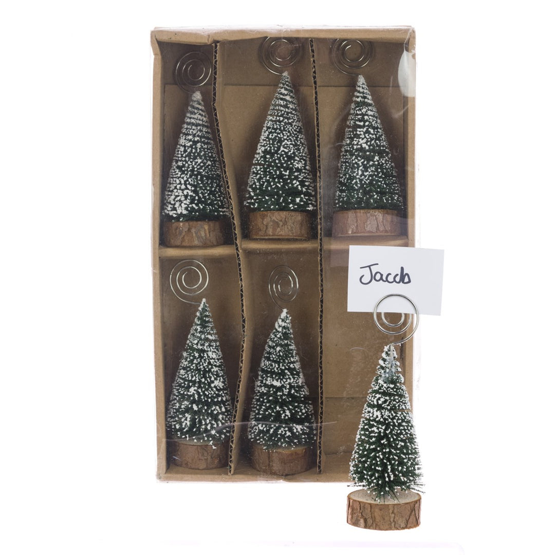 Six Floralsilk Christmas tree holders in green, designed for secure holiday decoration from Cornucopia Home and Gift.