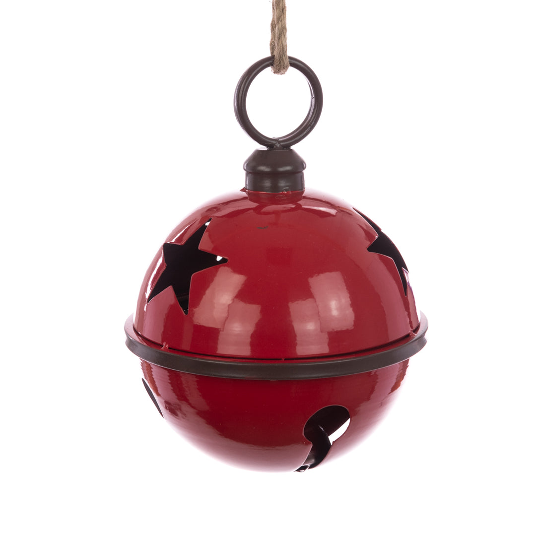 Red metal bell with star decoration, 29cm, from Floralsilk Christmas 2025 by Cornucopia Home and Gift.