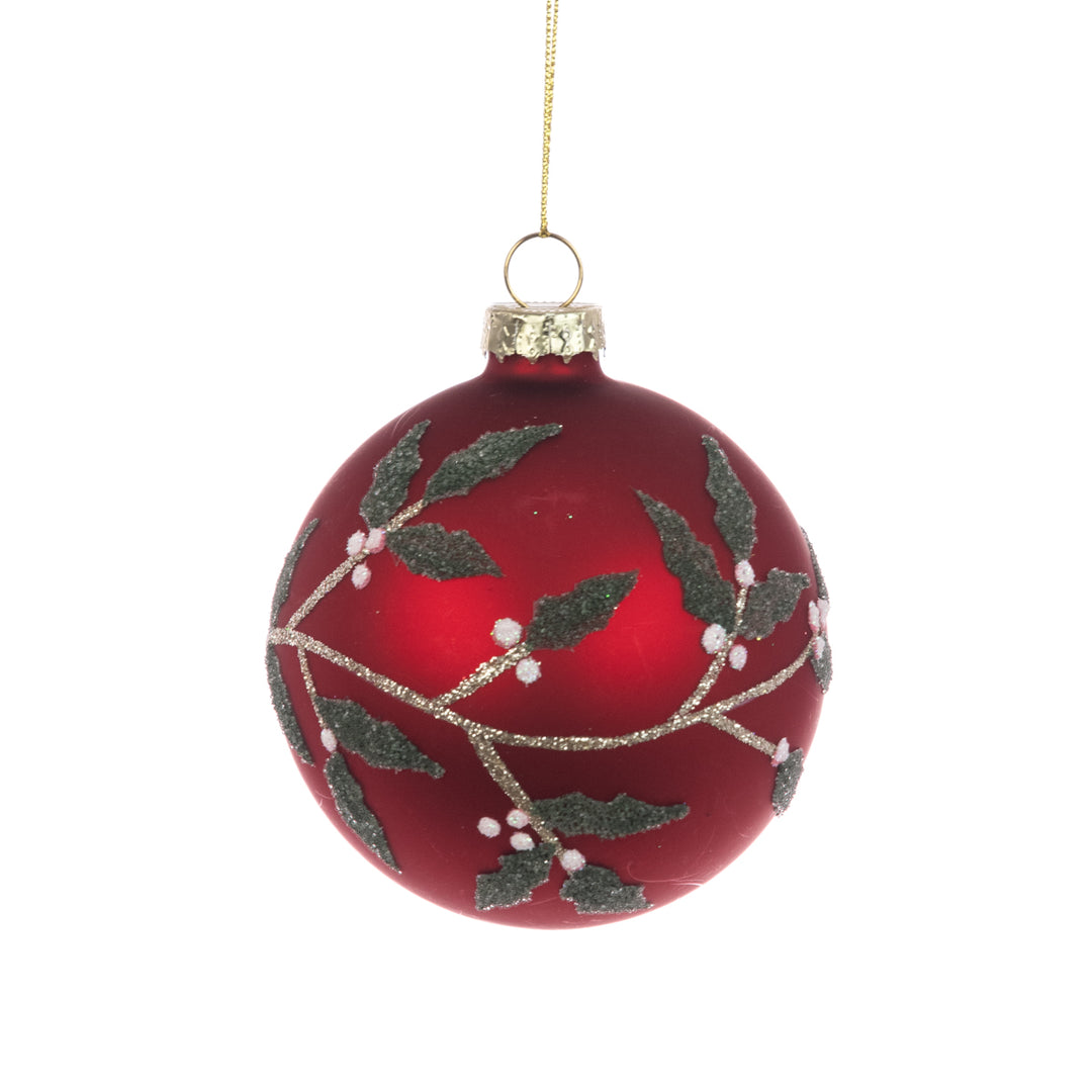 Red Bauble from Floralsilk Christmas 2025 collection by Cornucopia Home and Gift, featuring a shiny, festive holiday ornament.