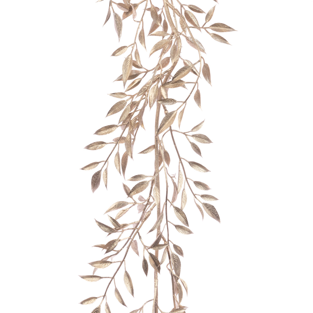 Gold Metallic Delicate Leaf Garland