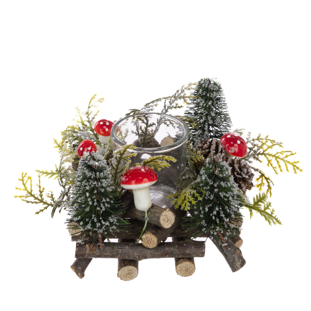 Decorative Tree Tea Light Holder with Toadstools, floral accents, and detailed craftsmanship by Cornucopia Home and Gift for Christmas 2025.