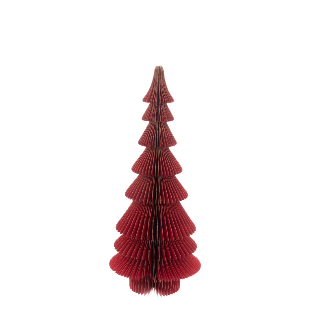 Red FSC Paper Tree, 38cm, from Floralsilk Christmas 2025 by Cornucopia Home and Gift, showcasing detailed paper craft and festive design.