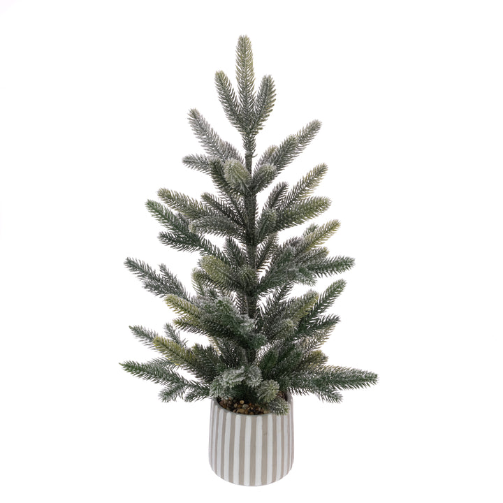 Snowy pine tree in a pot, 61cm tall, Floralsilk Christmas 2025 by Cornucopia Home and Gift, realistic winter holiday decor