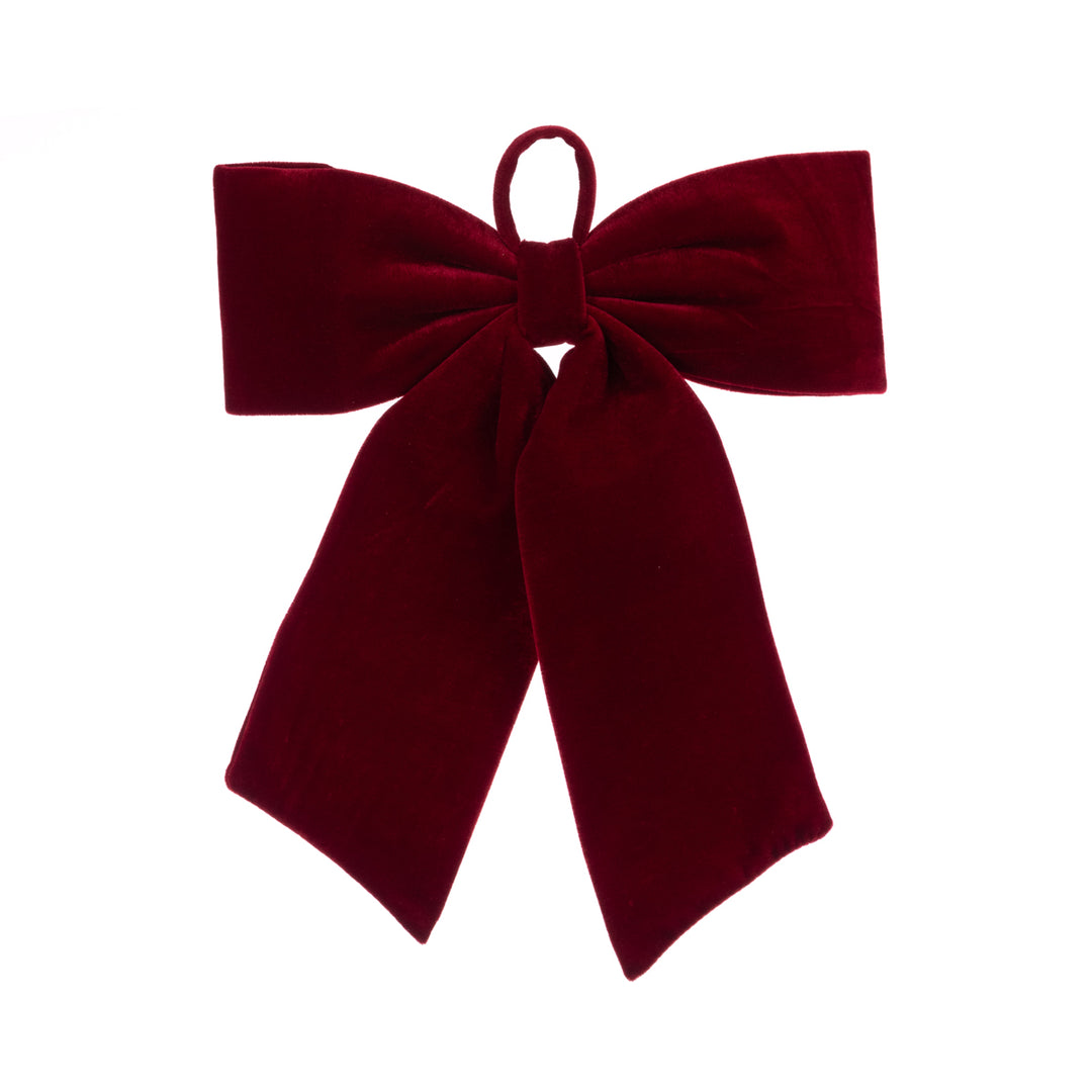 Red velvet bow, 38cm, from Floralsilk Christmas 2025 collection by Cornucopia Home and Gift, displayed on a clean background.