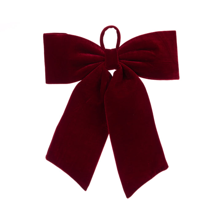 Red velvet bow, 38cm, from Floralsilk Christmas 2025 collection by Cornucopia Home and Gift, displayed on a clean background.