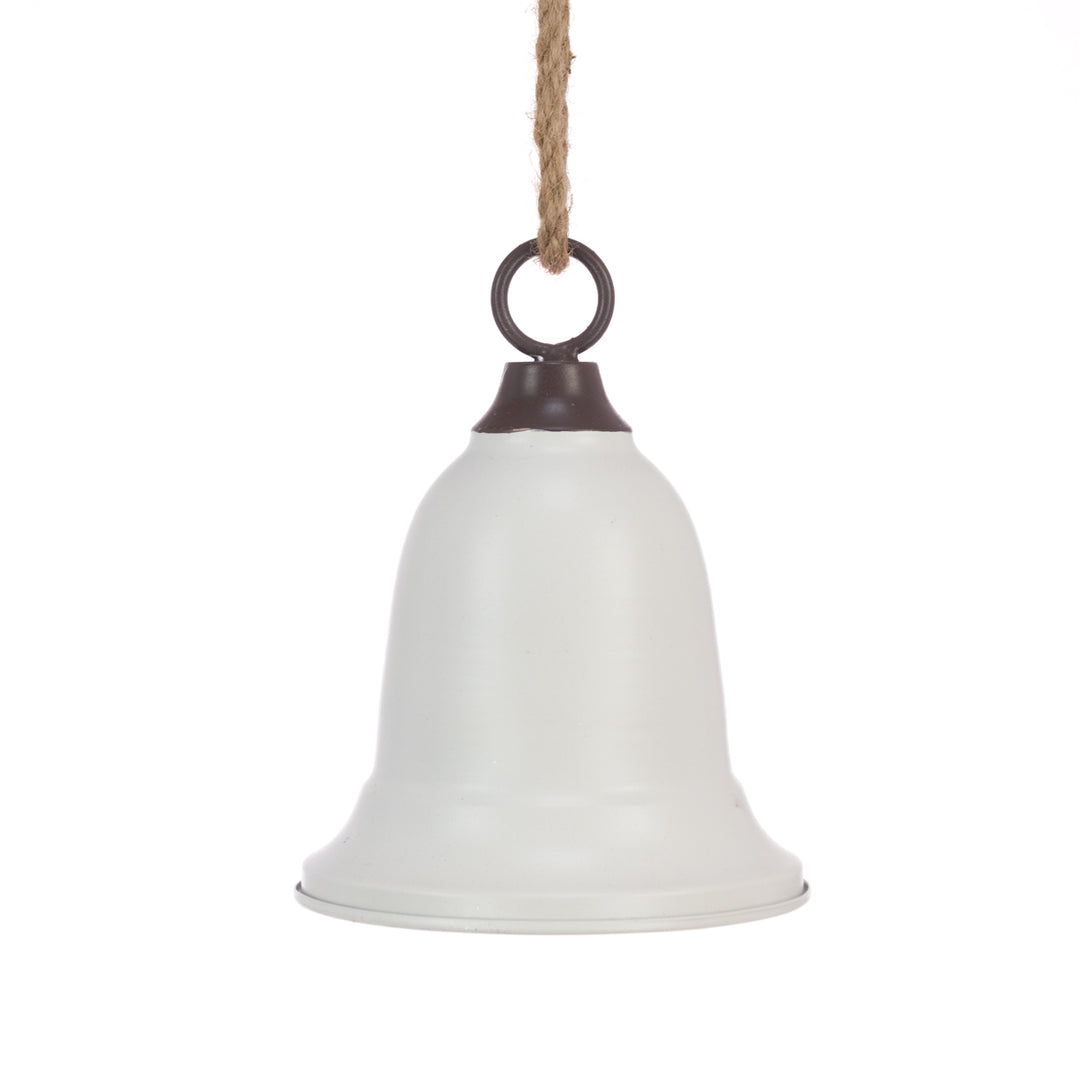 White metal bell hanger, 20cm, from Cornucopia Home and Gift&
