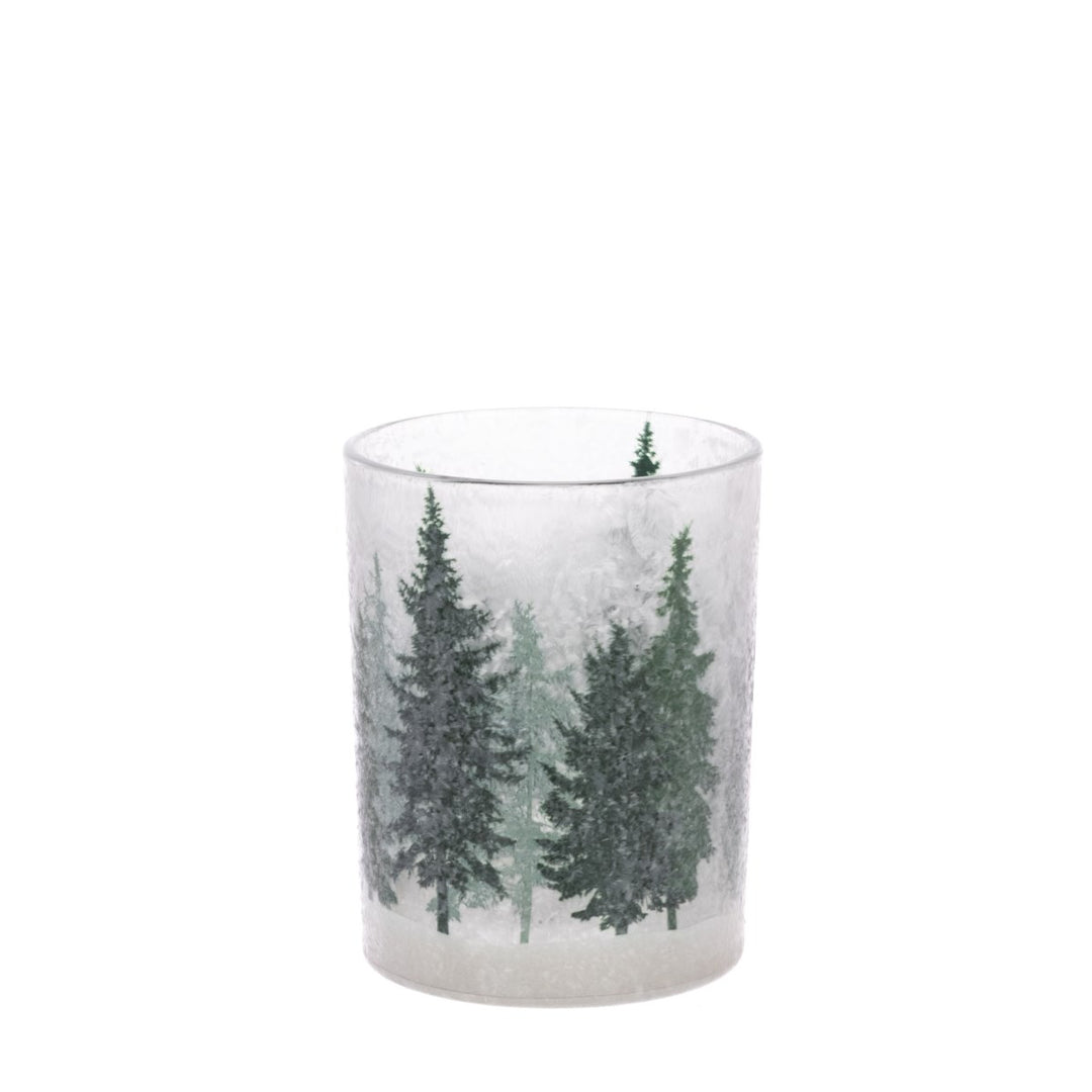 Glass Christmas Tree Candle Holder 13cm