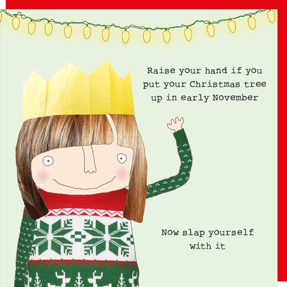 Funny Friends Christmas Card - Christmas Tree Slap