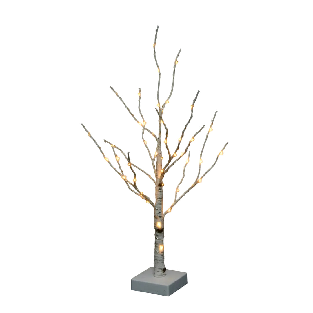 Battery Operated Birch Tree with 50 LEDs and Timer 60cm