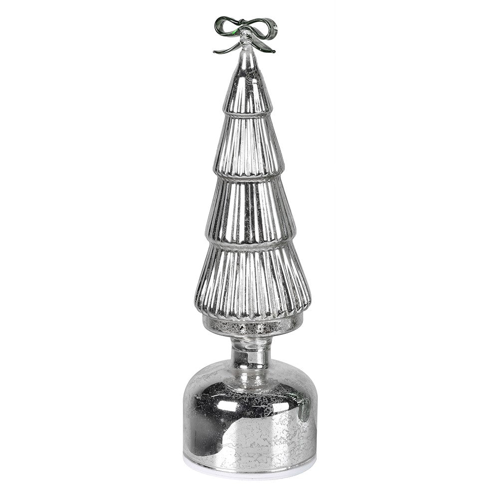 Lit Rotating Bow Tree from Coach House Christmas by Cornucopia Home and Gift, featuring illuminated, decorative holiday tree with rotating design.