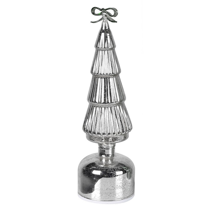 Lit Rotating Bow Tree from Coach House Christmas by Cornucopia Home and Gift, featuring illuminated, decorative holiday tree with rotating design.