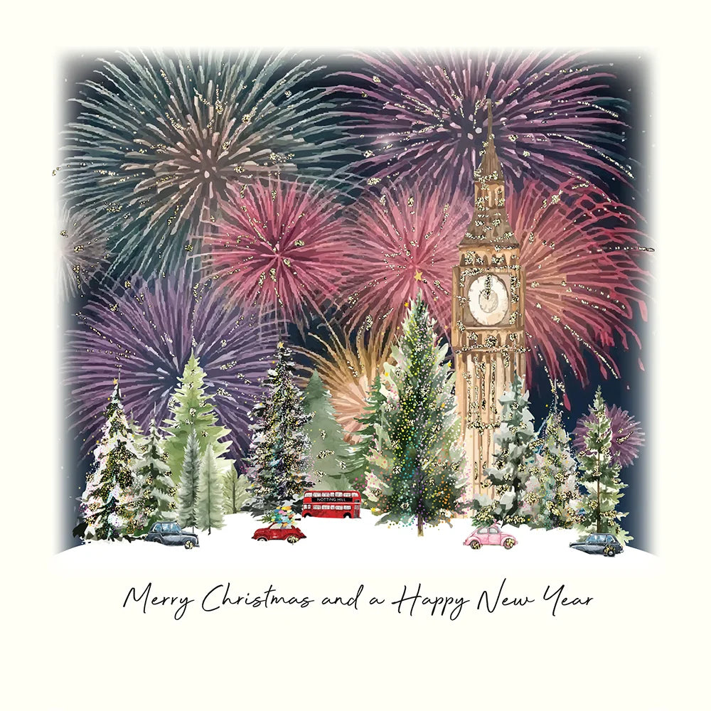 Merry Christmas and a Happy New Year London Fireworks Card
