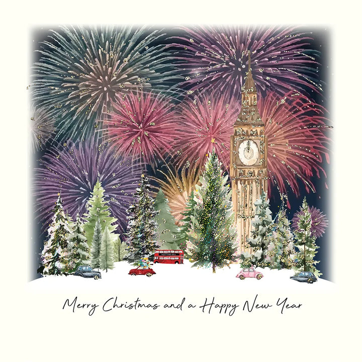 Merry Christmas and a Happy New Year London Fireworks Card