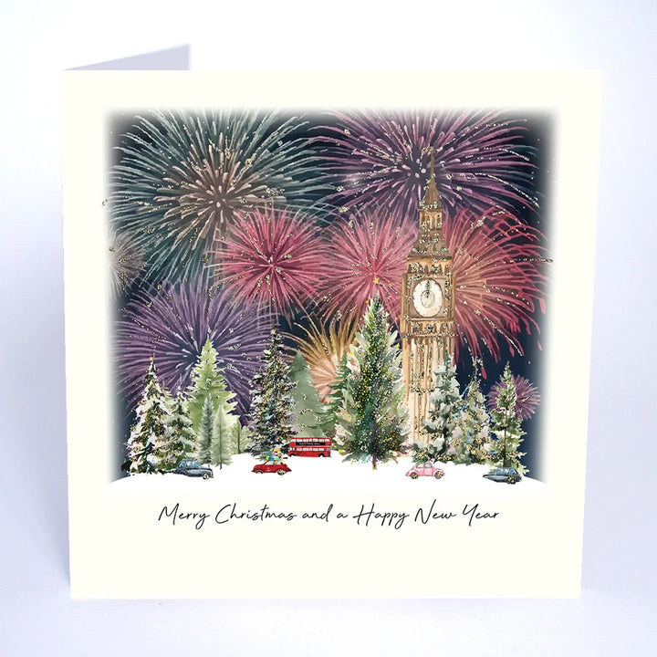 Merry Christmas and a Happy New Year London Fireworks Card