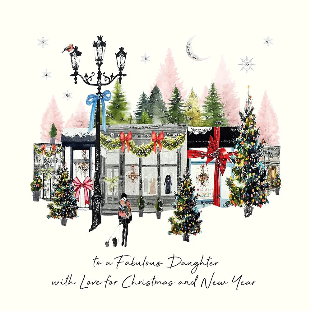 To a Fabulous Daughter with Love for Christmas and New Year Card