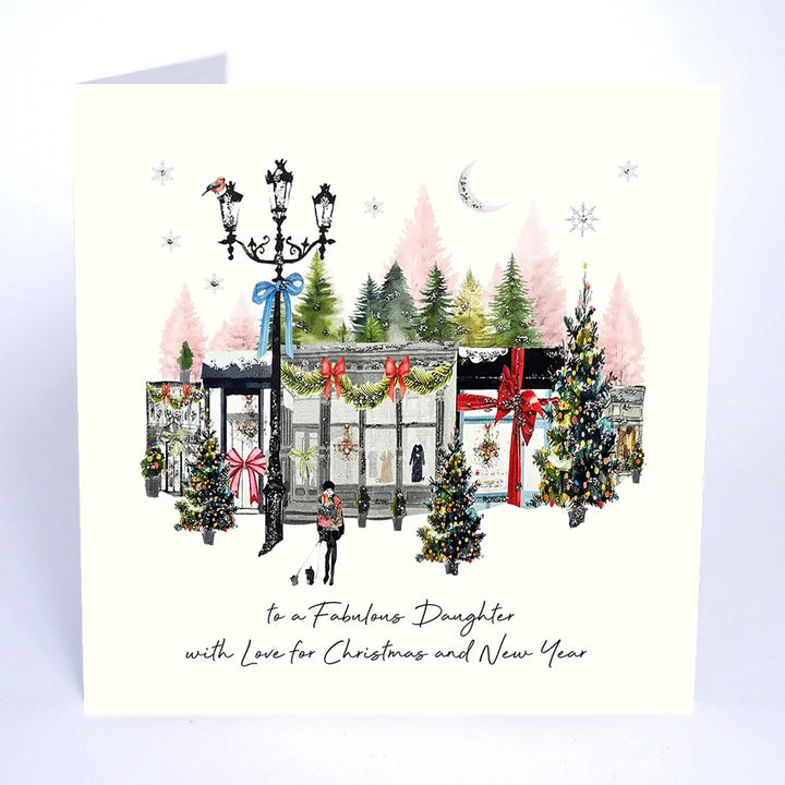 To a Fabulous Daughter with Love for Christmas and New Year Card