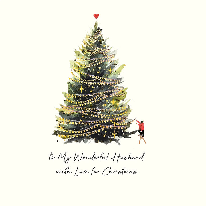 To My Wonderful Husband with Love for Christmas Card