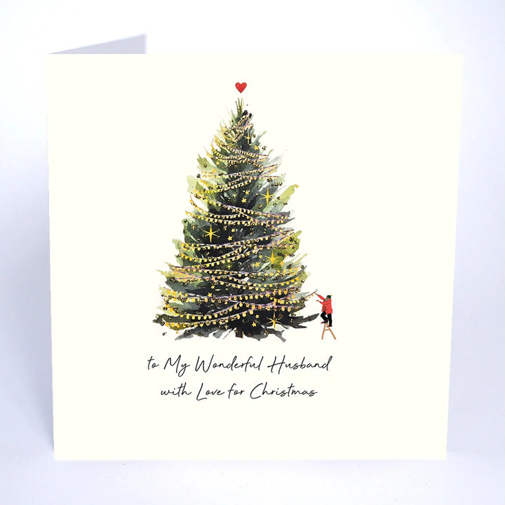To My Wonderful Husband with Love for Christmas Card