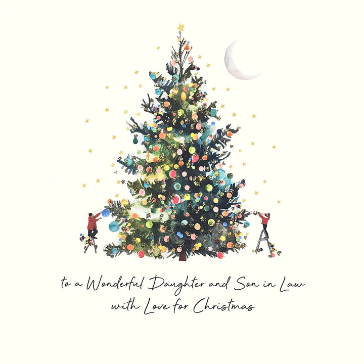 To a Wonderful Daughter and Son-in-Law with Love Christmas Card