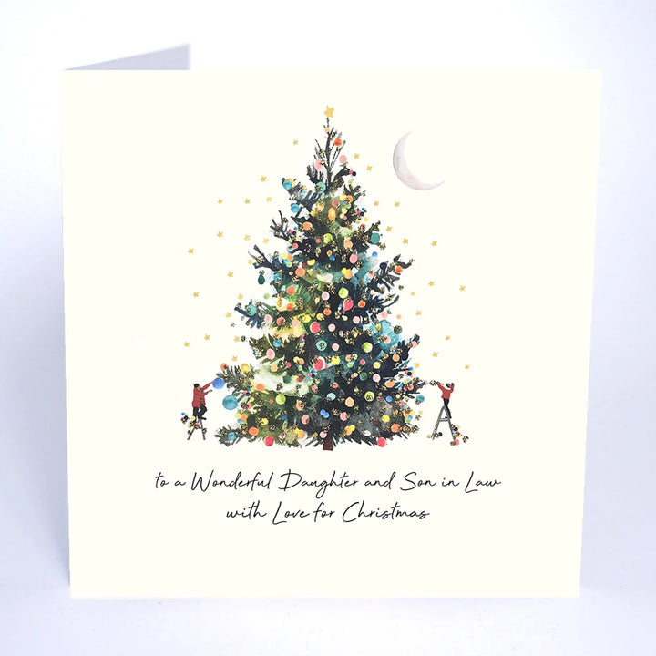 To a Wonderful Daughter and Son-in-Law with Love Christmas Card