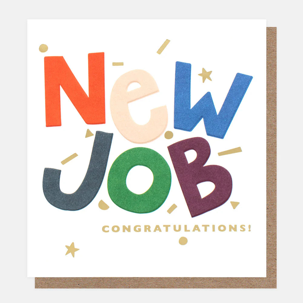 Caroline Gardner "New Job Congratulations" card with colorful design, suitable for celebrating a recent employment achievement.