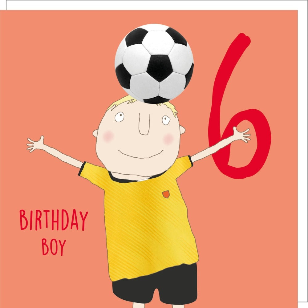 Birthday Boy sixth birthday card by Rosie Made a Thing, featuring playful design and vibrant colors for celebrating a special occasion.