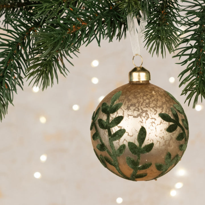 Glass Nayla Bauble 8cm from Floralsilk Christmas 2025 by Cornucopia Home and Gift, featuring clear glass with decorative details.