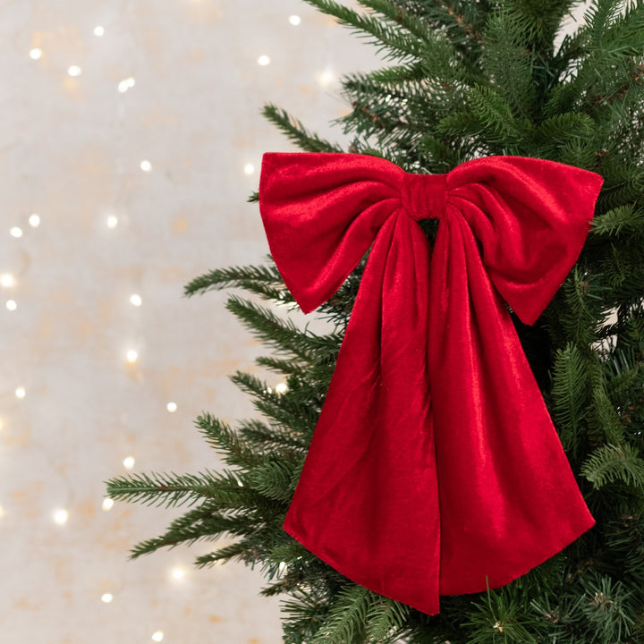 Burgundy Velvet Christmas Bow Clip - 31 cm