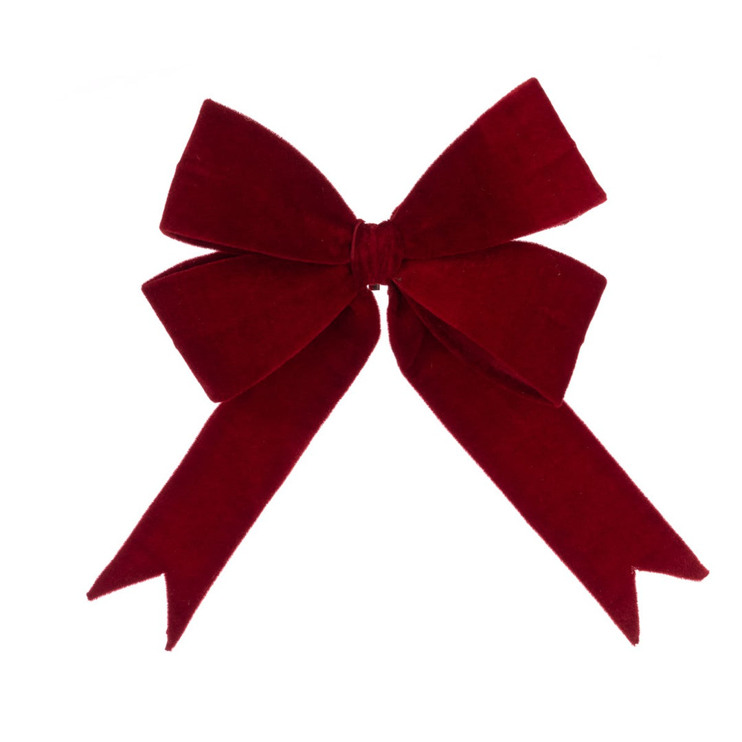 Red Velvet Wired Bow Clip - 35 cm