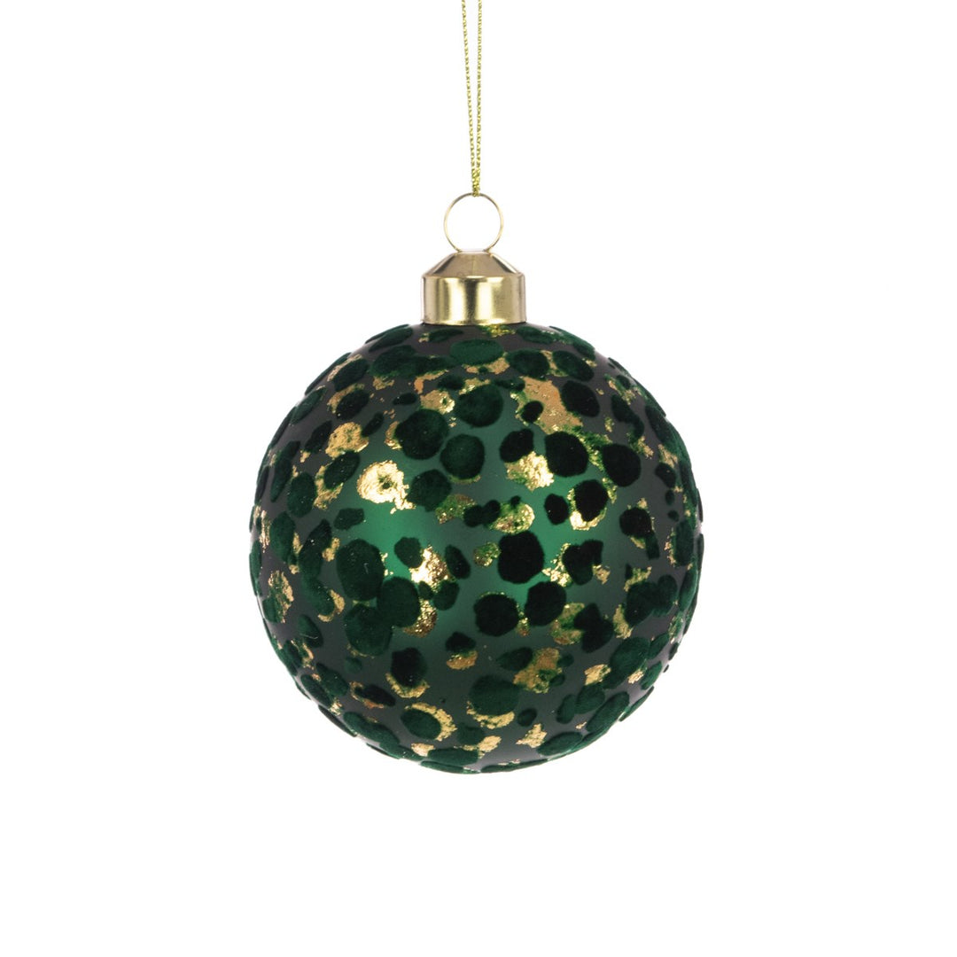 Green Ruth Glass Christmas Bauble - 8 cm