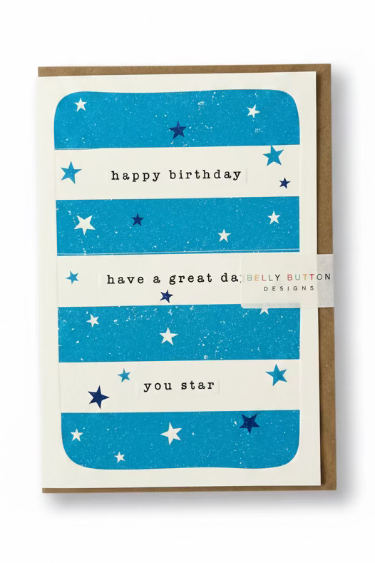Happy Birthday Have A Great Day You Star Card