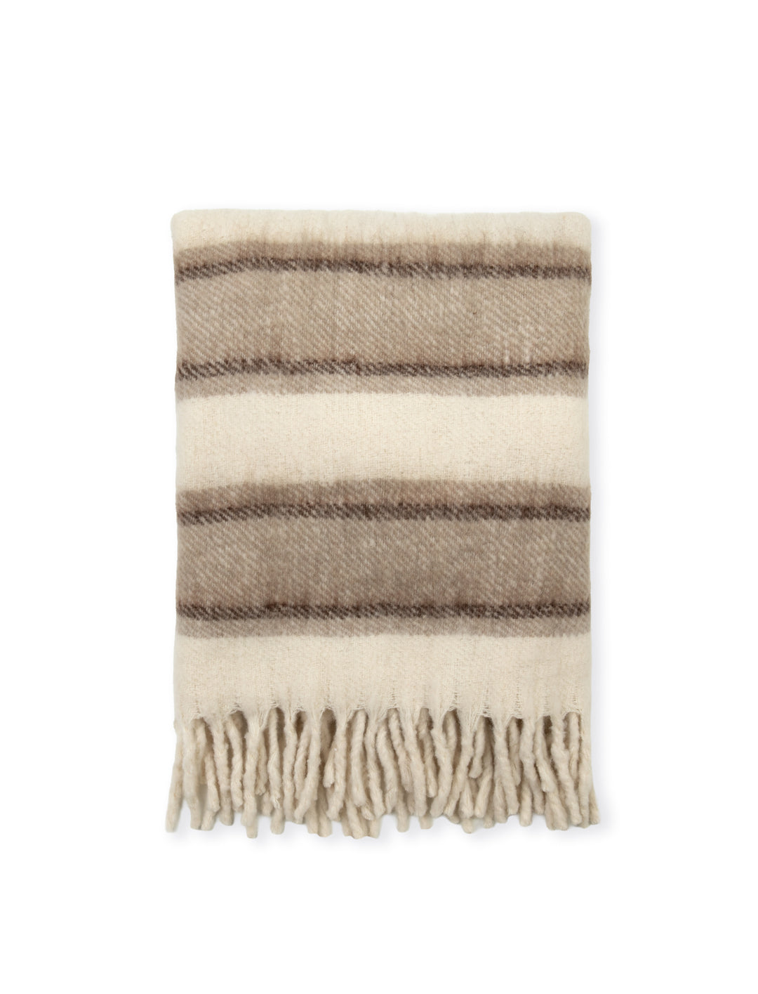 Leigh Throw Multi Stripe - Wool, Cocoa