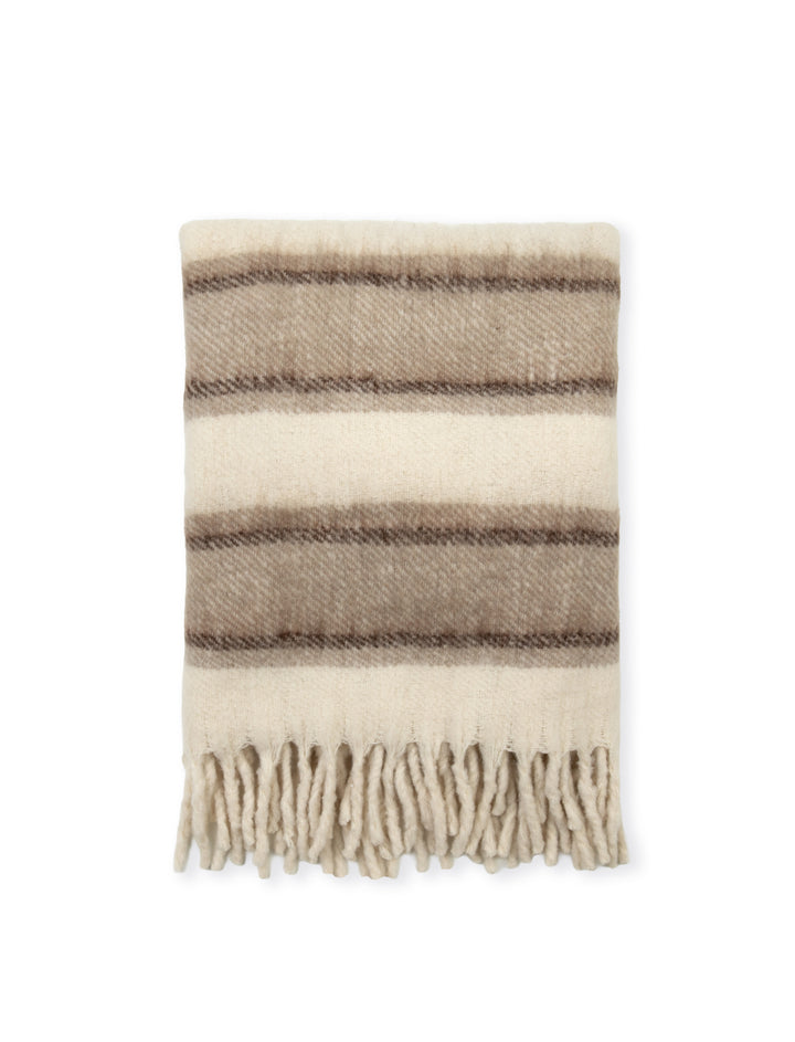 Leigh Throw Multi Stripe - Wool, Cocoa