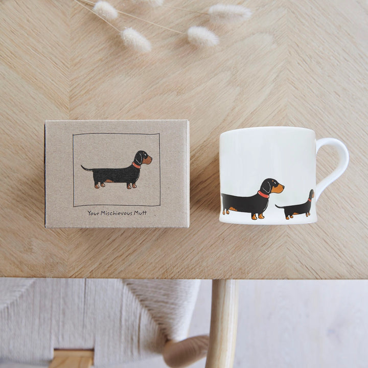 Sweet William Dachshund Dog Mug featuring a cute dachshund design, perfect for dog lovers from Cornucopia Home and Gift