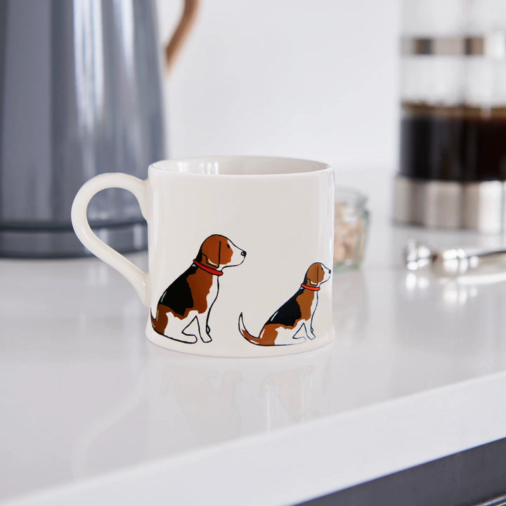 Sweet William Beagle Dog Mug by Cornucopia Home and Gift featuring a detailed beagle dog illustration on a ceramic mug.