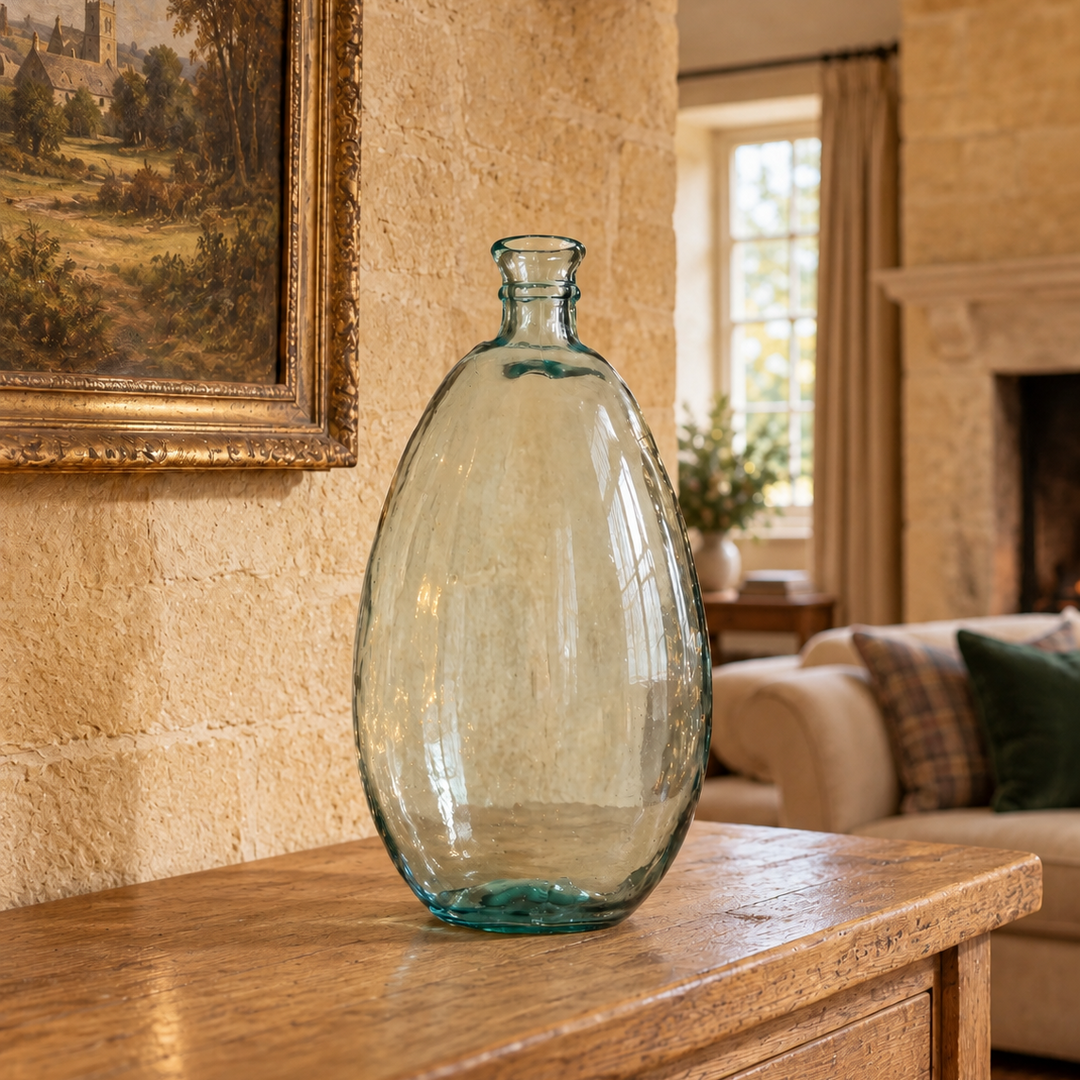 Recycled Glass Bottle Vase - Unique Toned Finish