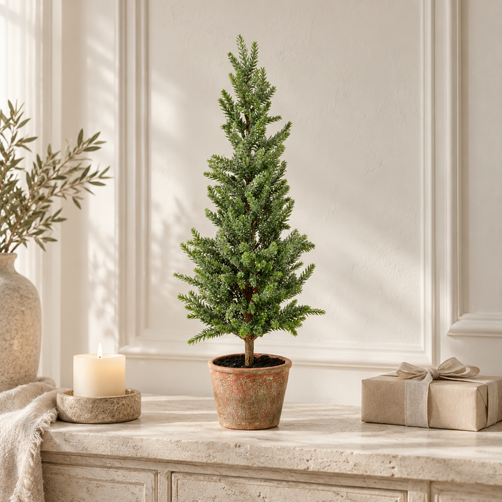 55cm Artificial Pine Tree in Brown Pot