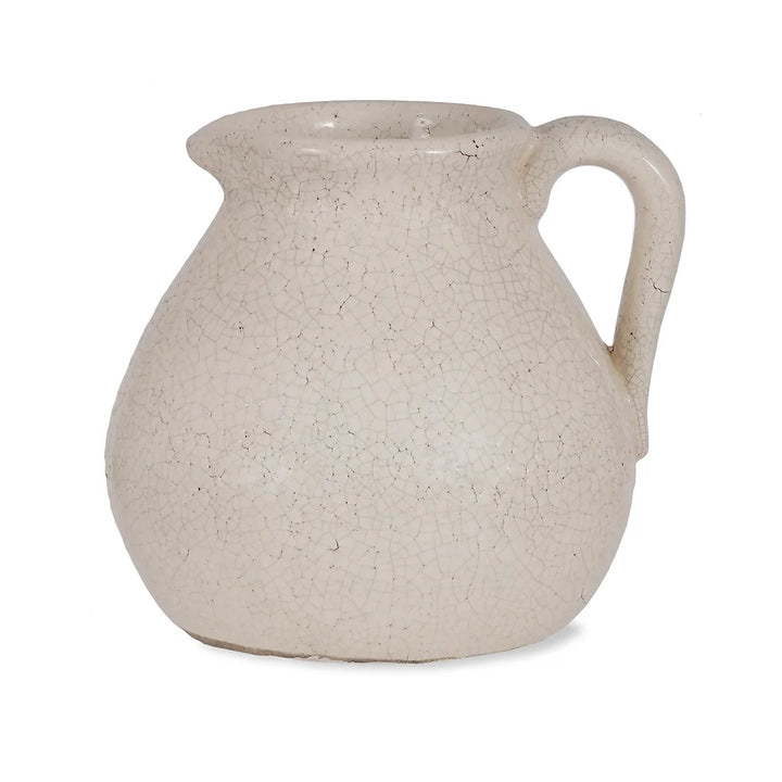 White Ravello Flower Jug by Garden Trading featuring a classic ceramic design with a smooth, rounded shape and handle.